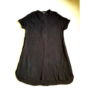 Womens Dress-J CREW MERCANTILE black rayon crepe V-neck short sleeve-12